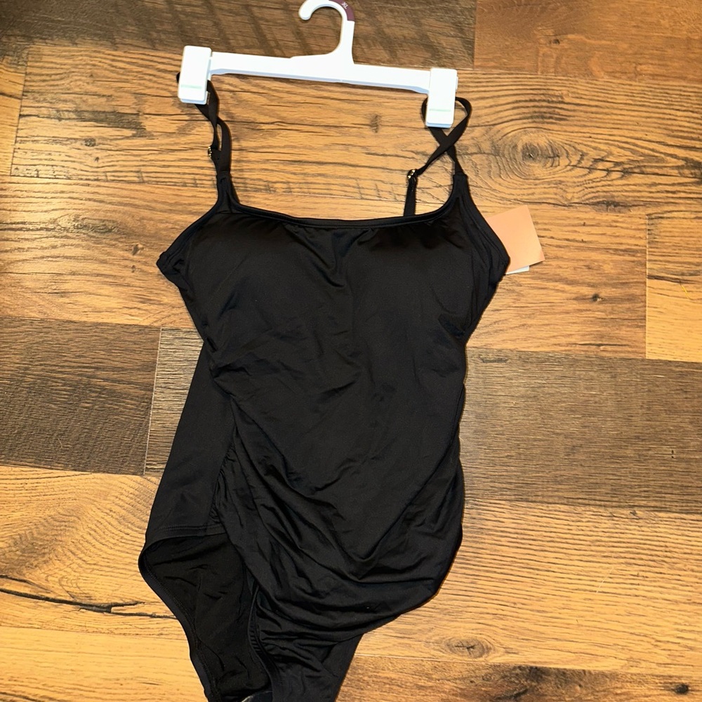 Black one piece bathing suit